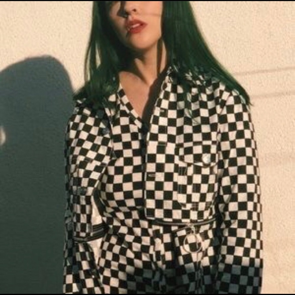 Checkered Pants and Jacket Set
